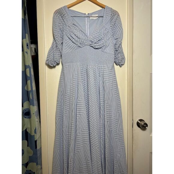 ASOS Dress Women's Size 10 Powder Blue Midi Retro Pinup Party Wedding Guest 50s - Picture 3 of 7
